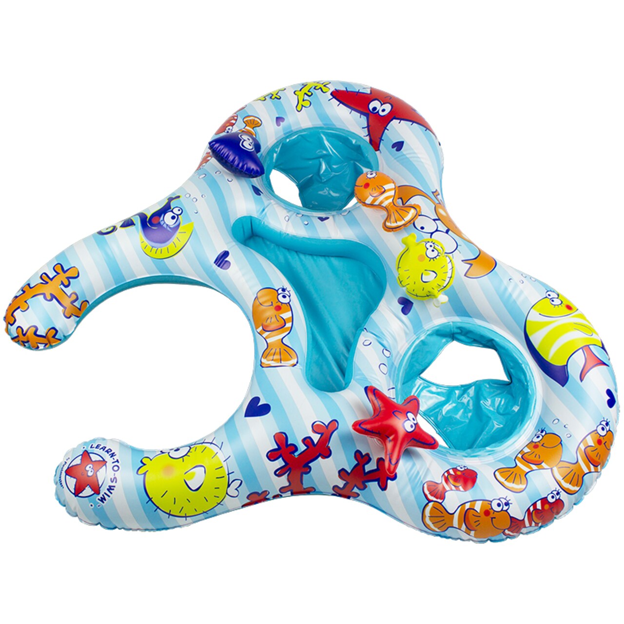 Swim Central 46.5&#x22; Underwater Creatures Mommy and Us Dual Inflatable Swimming Pool Float